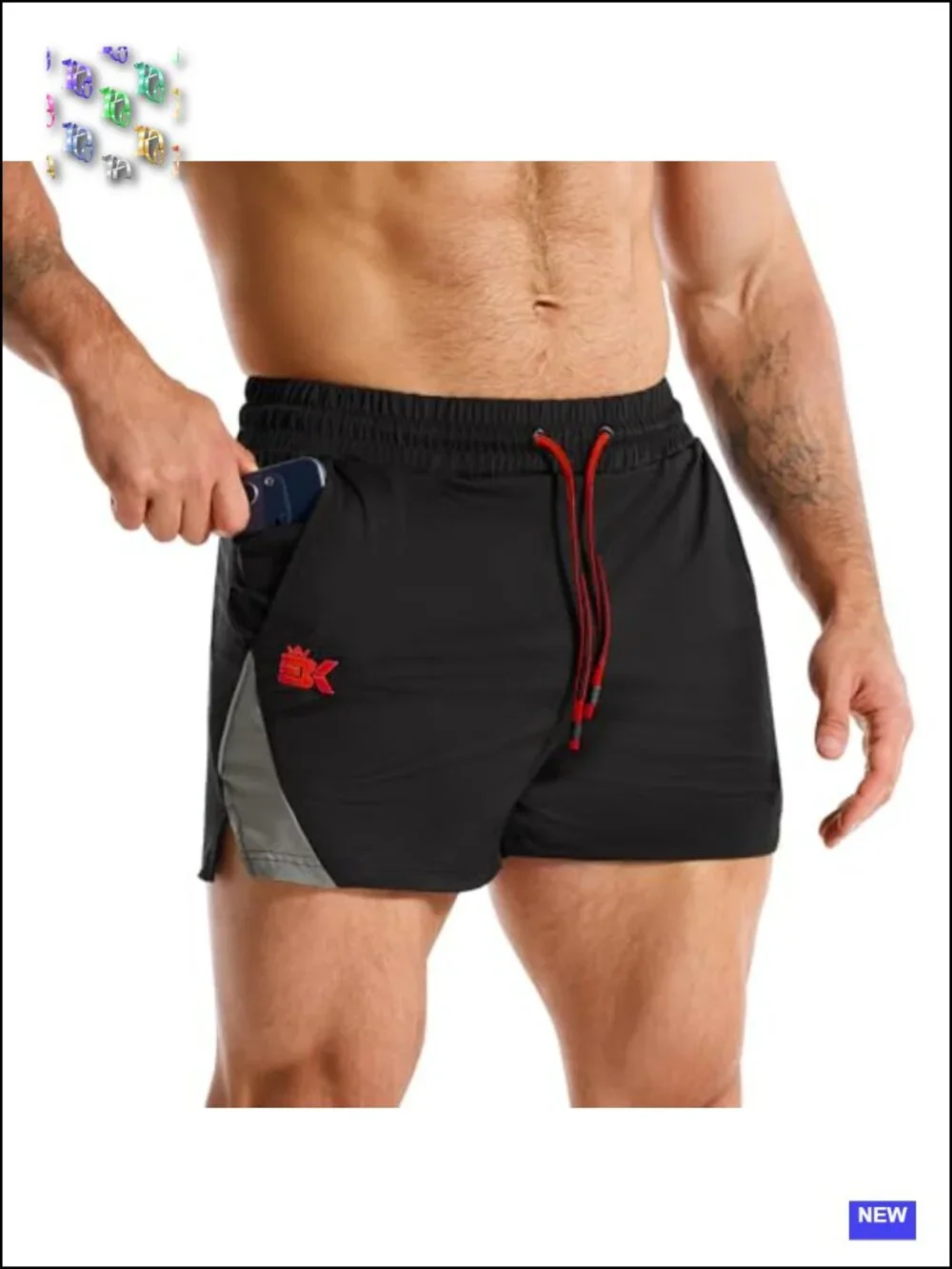 Men's 3 Inch Quick Dry Fitted Gym Running Shorts with Zipper Pocket